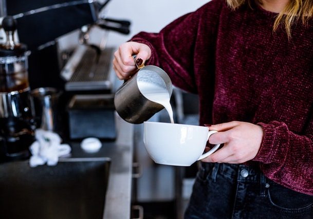 pouring a coffee